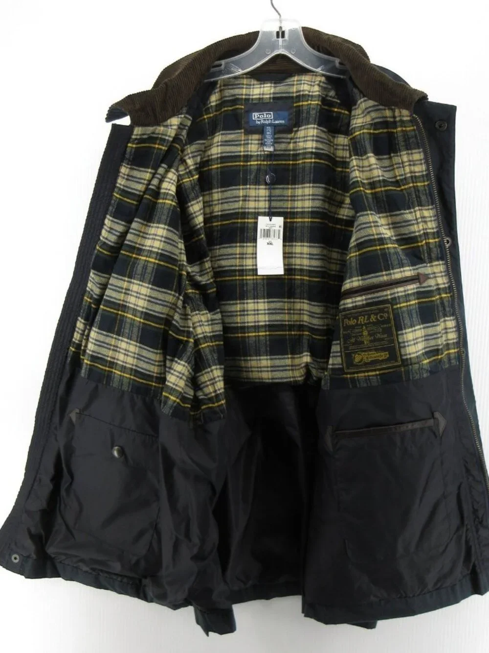 Polo Ralph Lauren Jacket XXL Oil Cloth Car Barn Coat Corduroy Collar